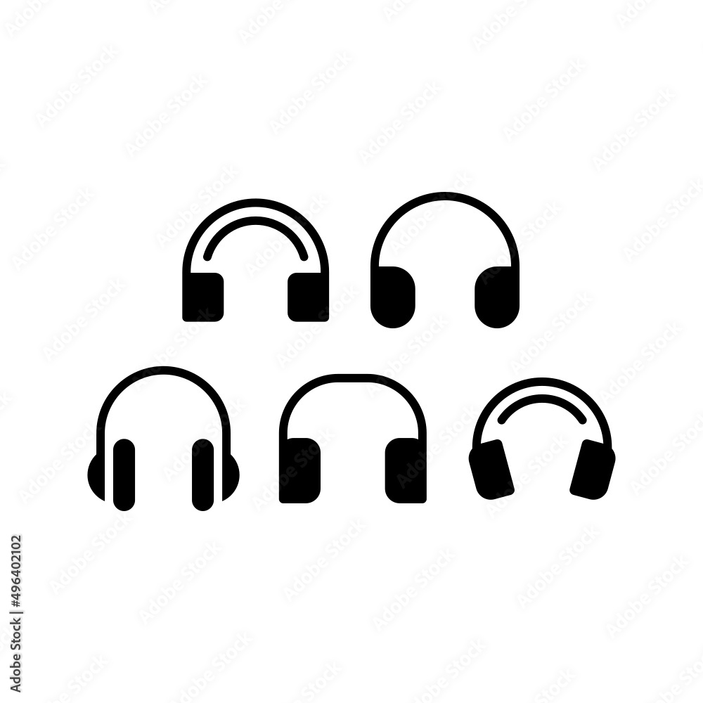 Headset Icon Set Vector Symbol Design Illustration Headset Icon Set Vector Symbol Design Illustration