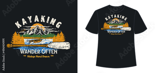 T SHIRT GRAPHIC ILLUSTRATION COLORFULL PRINT POSTER DESIGN OUTDOOR ADVENTURE CAMPING FISHING HUNTING