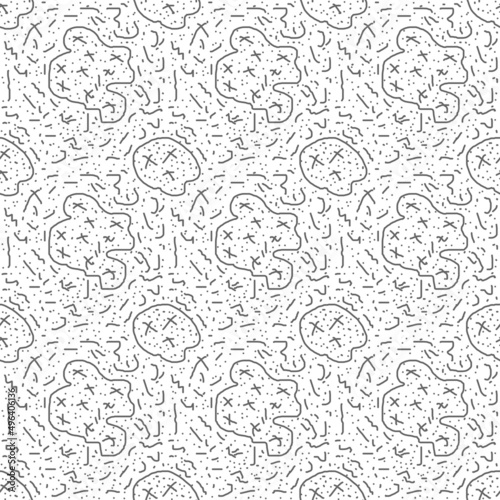doodle pattern  abstract black doodle seamless on white background  cute pattern for background.