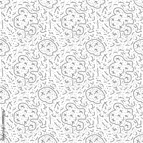doodle pattern, abstract black doodle seamless on white background, cute pattern for background.