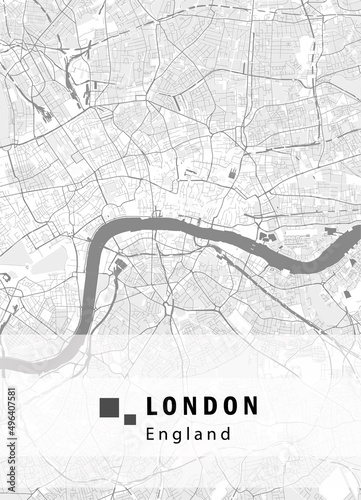 London map using gray gradient color