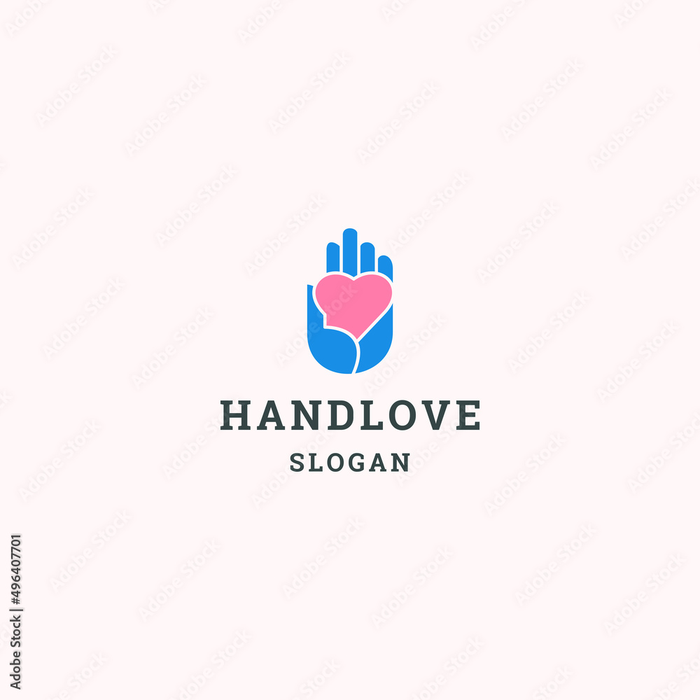 Hand love logo icon design template vector illustration
