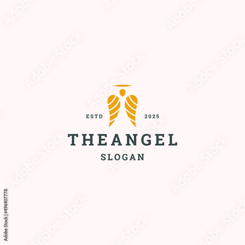 The angel logo icon design template vector illustration