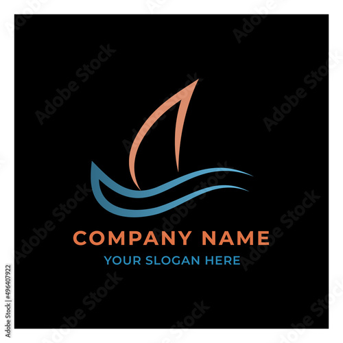 Ship logos for travel agencies, for to use in different designs for sailors,fishing,boating, shiping,delivering