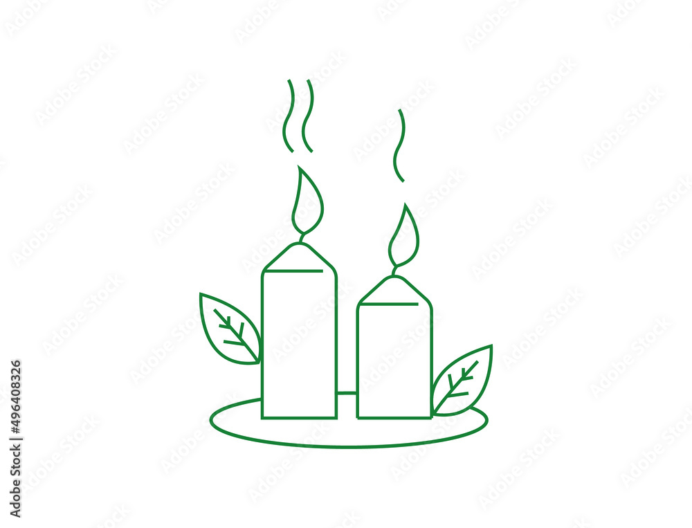 Obraz premium luxury spa candles icon vector illustration 
