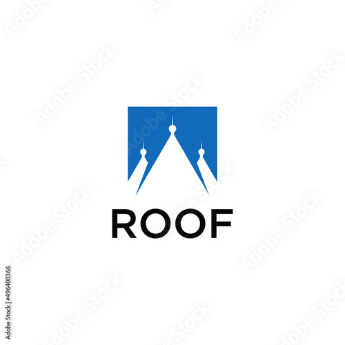rooftop logo with classic house roof design concept and negative space vector Free Download rooftop logo with classic house roof design concept and negative space vector - GFXLoad