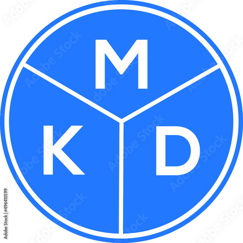 MKD letter logo design on white background. MKD  creative circle letter logo concept. MKD letter design.
 photo