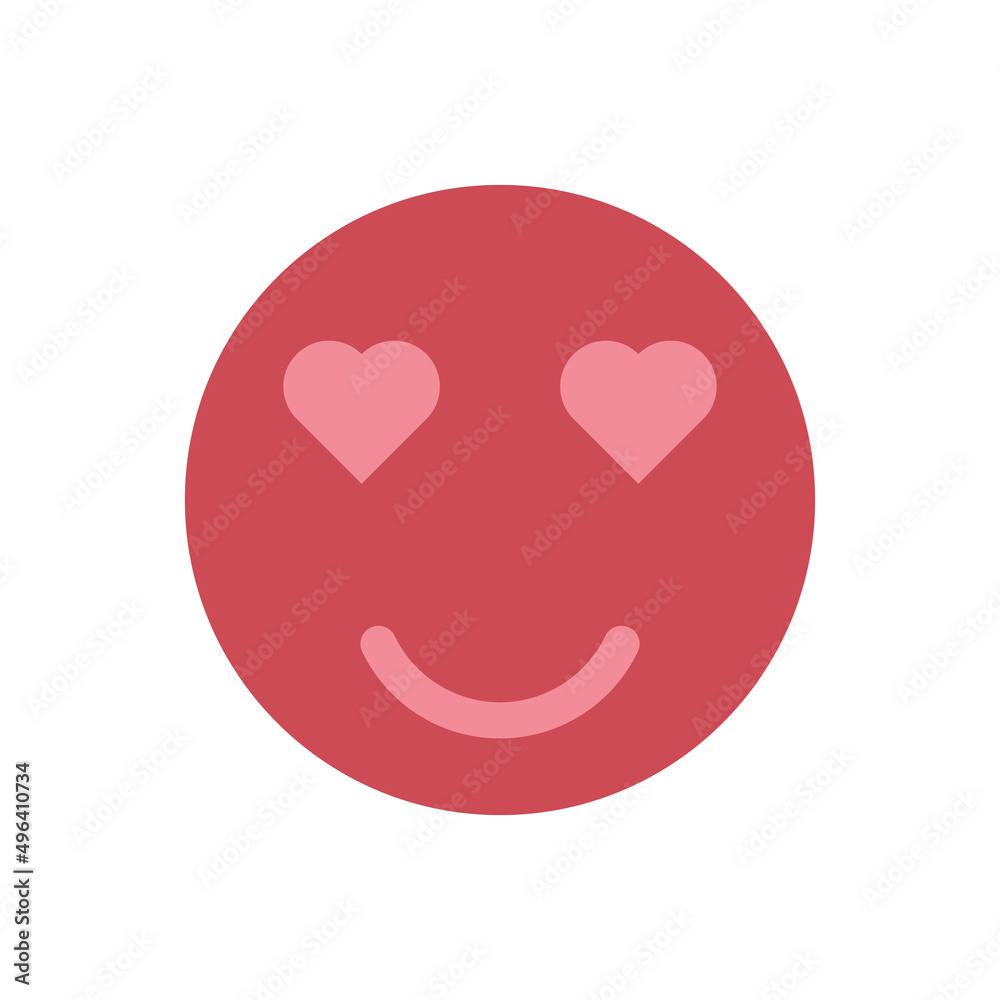 Love emoji with heart shaped eyes vector icon
