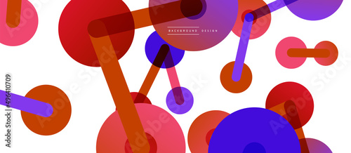 Abstract background. Round dots connected by lines. Trendy techno business template for wallpaper, banner, background or landing