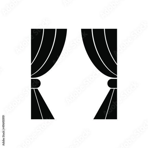 Stage curtain flat concept illustration vector editable.