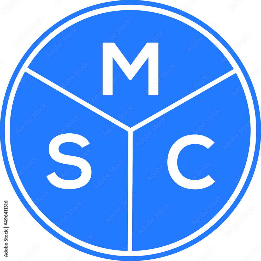 MSC letter logo design on white background. MSC  creative circle letter logo concept. MSC letter design.