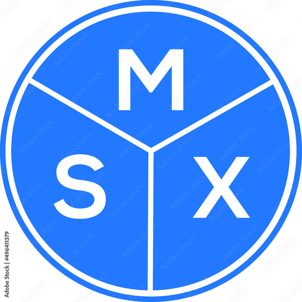 MSX letter logo design on white background. MSX creative circle letter logo concept. MSX letter design. MSX letter logo design on white background. MSX creative circle letter logo concept. MSX letter design.