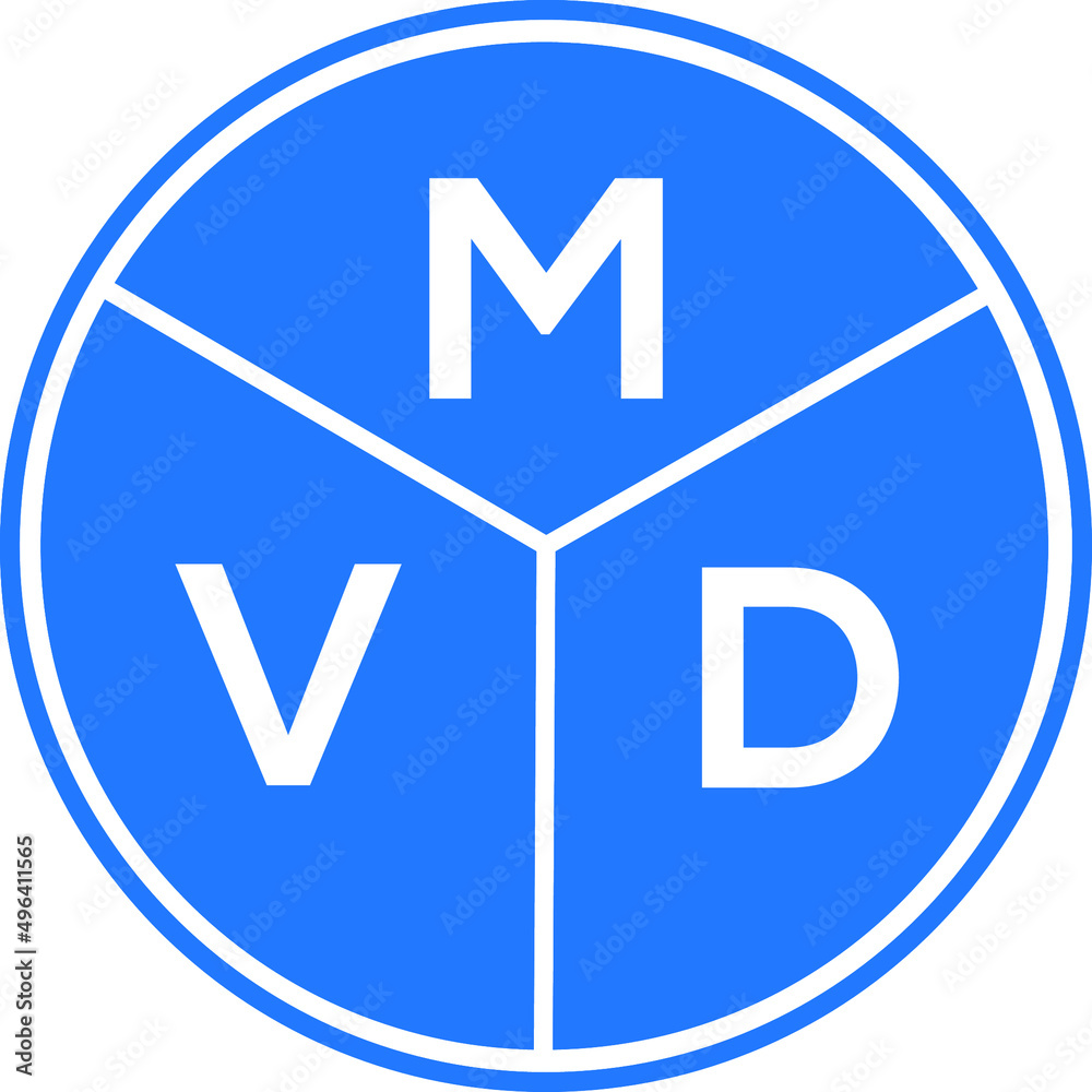 MVD letter logo design on white background. MVD creative circle letter logo concept. MVD letter design. MVD letter logo design on white background. MVD creative circle letter logo concept. MVD letter design.