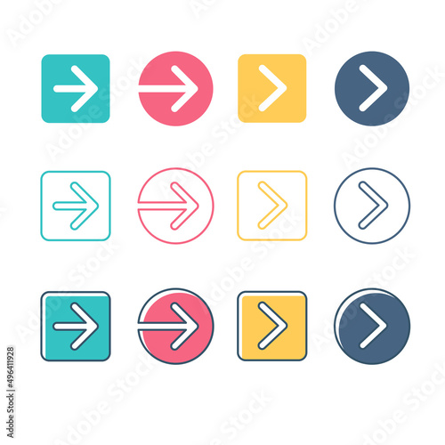 Free Download Various arrow icon element template. Suitable for design element of infographic, app navigation, and arrow marker. - GFXLoad