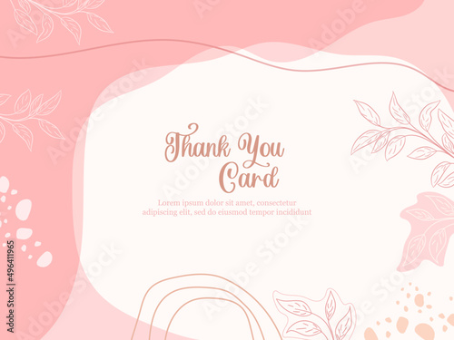 Thankyou Card with Memphis Style Template Design
