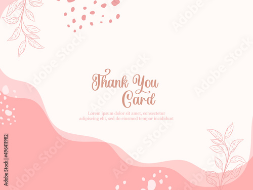 Thankyou Card with Memphis Style Template Design