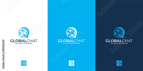 Global chat modern logo design