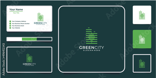 Green house logo real estate template. minimalist outline symbol for environmentally friendly buildings.