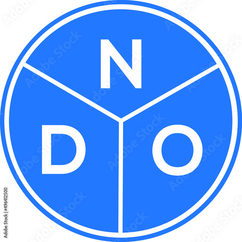 NDO letter logo design on white background. NDO  creative circle letter logo concept. NDO letter design.
 photo