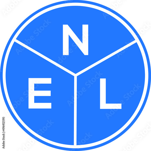 NEL letter logo design on white background. NEL  creative circle letter logo concept. NEL letter design.
 photo