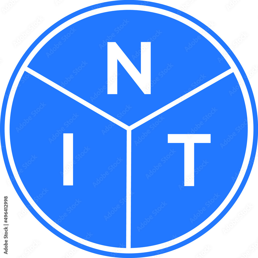 NIT letter logo design on white background. NIT creative circle letter logo concept. NIT letter design. NIT letter logo design on white background. NIT creative circle letter logo concept. NIT letter design.