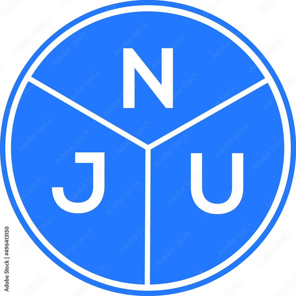 NJU letter logo design on white background. NJU  creative circle letter logo concept. NJU letter design.