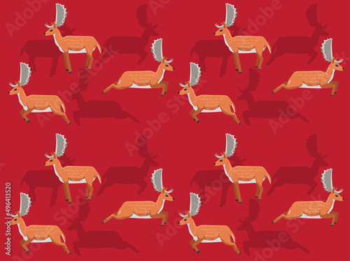 Deer Fallow Animation Seamless Wallpaper Background