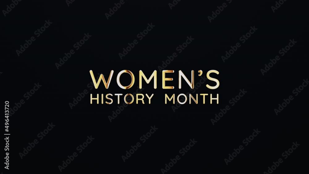 Women History Month text word gold light animation loop with glitch text effect. 4K 3D seamless looping Women History Month effect element for Cinema trailer, Sales Marketing title banner. Old Gaming Women History Month text word gold light animation loop with glitch text effect. 4K 3D seamless looping Women History Month effect element for Cinema trailer, Sales Marketing title banner. Old Gaming