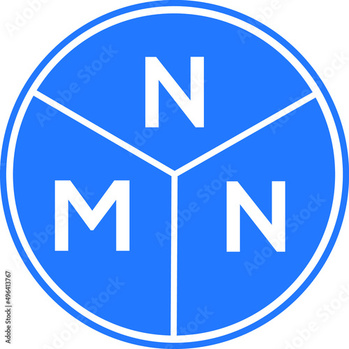 NMN letter logo design on white background. NMN  creative circle letter logo concept. NMN letter design.
 photo
