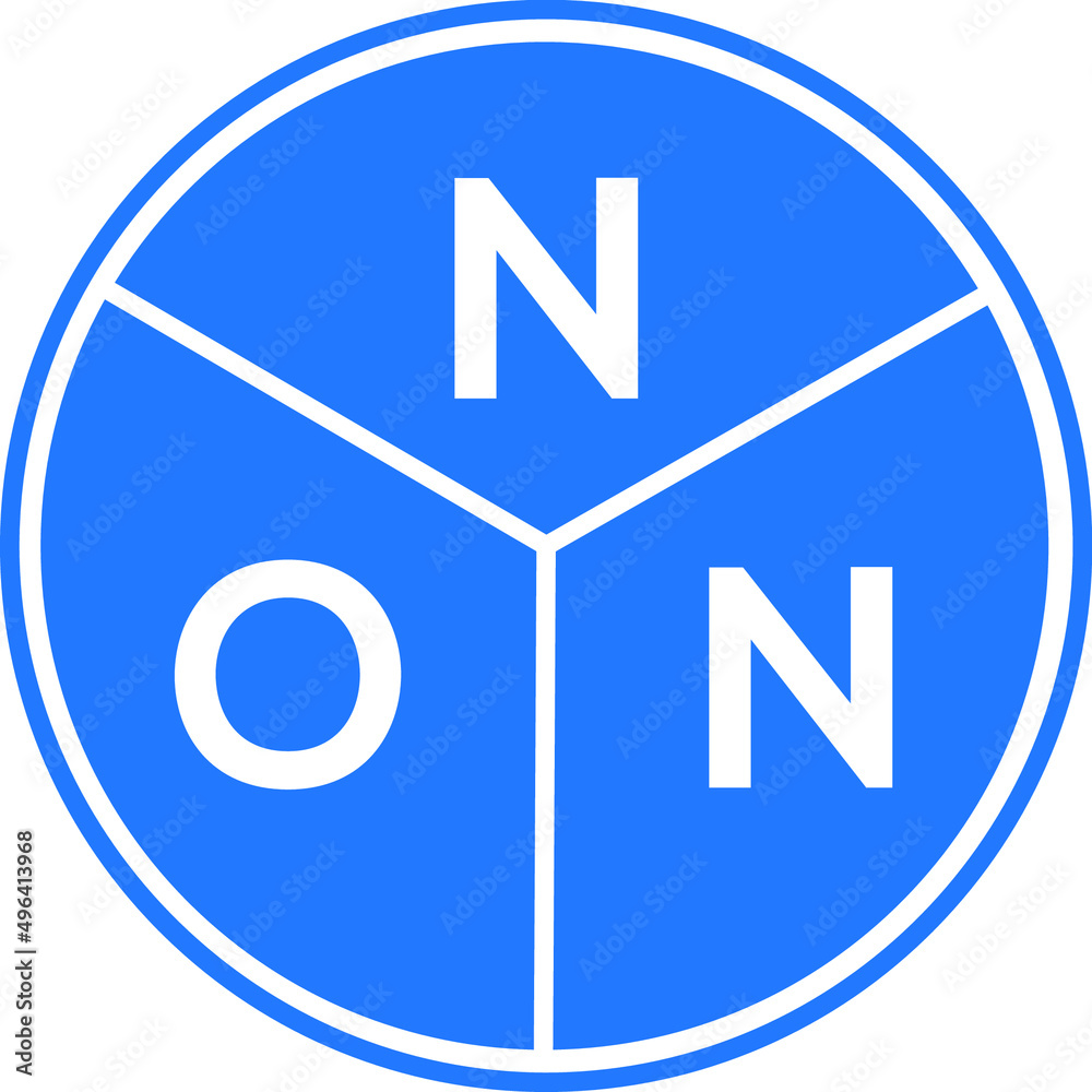 NON letter logo design on white background. NON creative circle letter logo concept. NON letter design. NON letter logo design on white background. NON creative circle letter logo concept. NON letter design.
