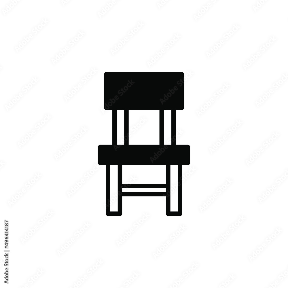 Chair, Seat Solid Line Icon Vector Illustration Logo Template. Suitable For Many Purposes. Chair, Seat Solid Line Icon Vector Illustration Logo Template. Suitable For Many Purposes.