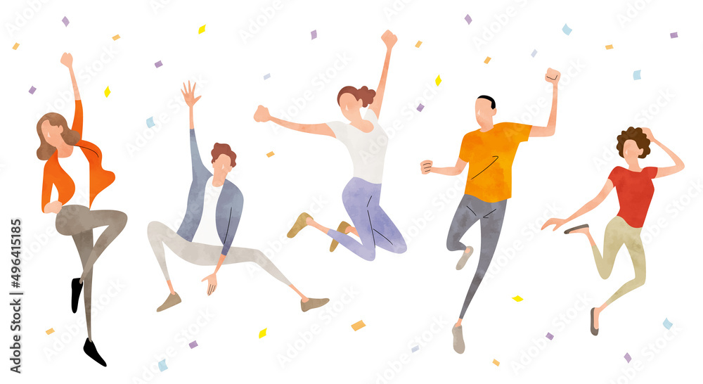 ベクターイラスト素材 ジャンプして喜ぶ人物たち 楽しい Stock Vector Adobe Stock ベクターイラスト素材 ジャンプして喜ぶ人物たち 楽しい Stock Vector Adobe Stock