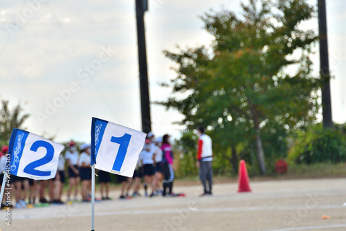 運動会の着順の旗 photo