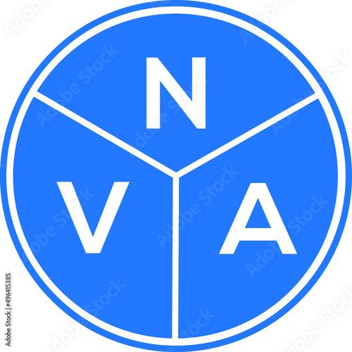 NVA letter logo design on white background. NVA  creative circle letter logo concept. NVA letter design. photo