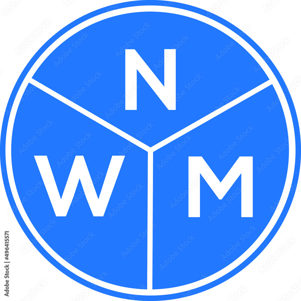 NWM letter logo design on white background. NWM creative circle letter logo concept. NWM letter design. NWM letter logo design on white background. NWM creative circle letter logo concept. NWM letter design.