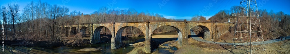 Obraz premium Thomas viaduct over Patapsco river, panorama
