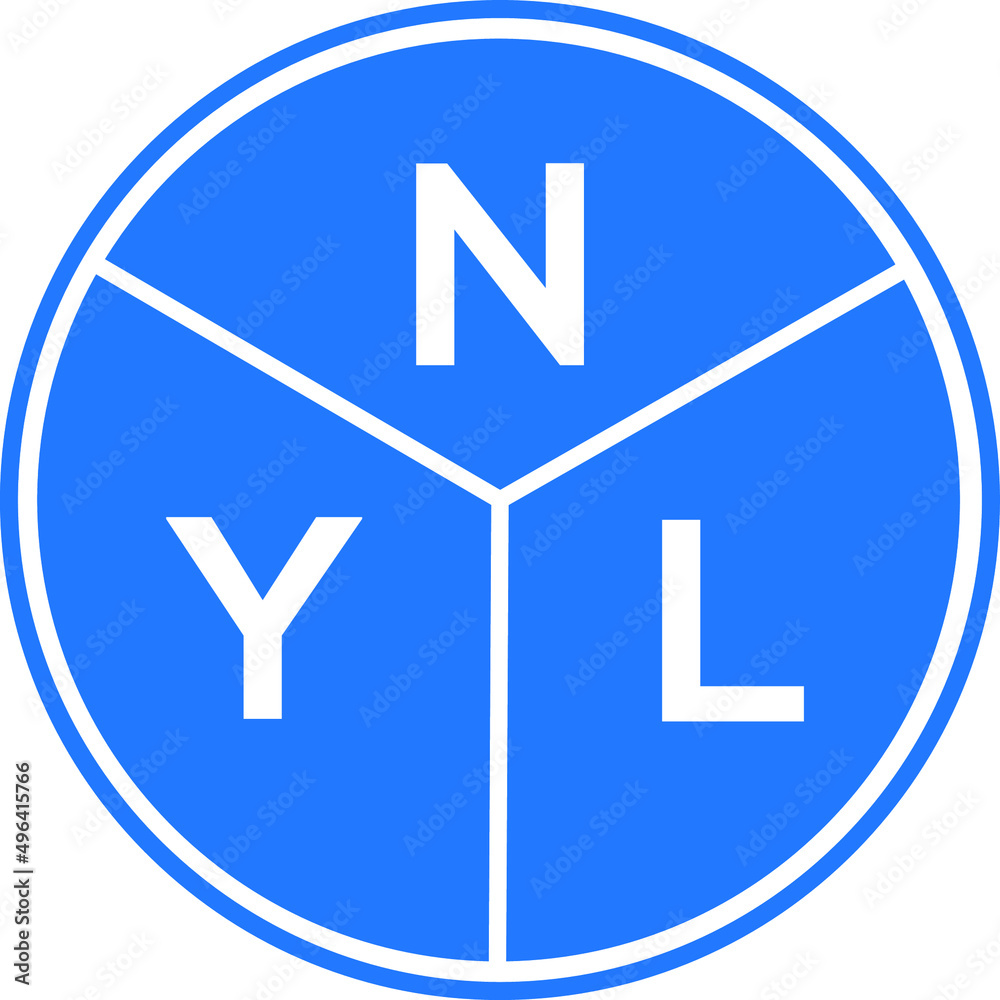 NYL letter logo design on white background. NYL creative circle letter logo concept. NYL letter design. NYL letter logo design on white background. NYL creative circle letter logo concept. NYL letter design.