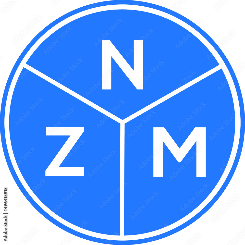 NZM letter logo design on white background. NZM creative circle letter logo concept. NZM letter design. NZM letter logo design on white background. NZM creative circle letter logo concept. NZM letter design.