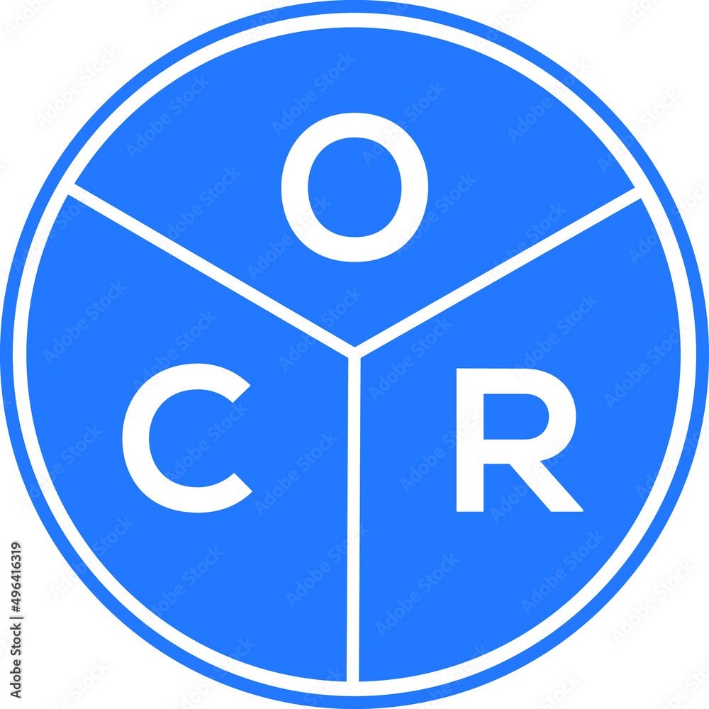 OCR letter logo design on white background. OCR creative circle letter logo concept. OCR letter design. OCR letter logo design on white background. OCR creative circle letter logo concept. OCR letter design.