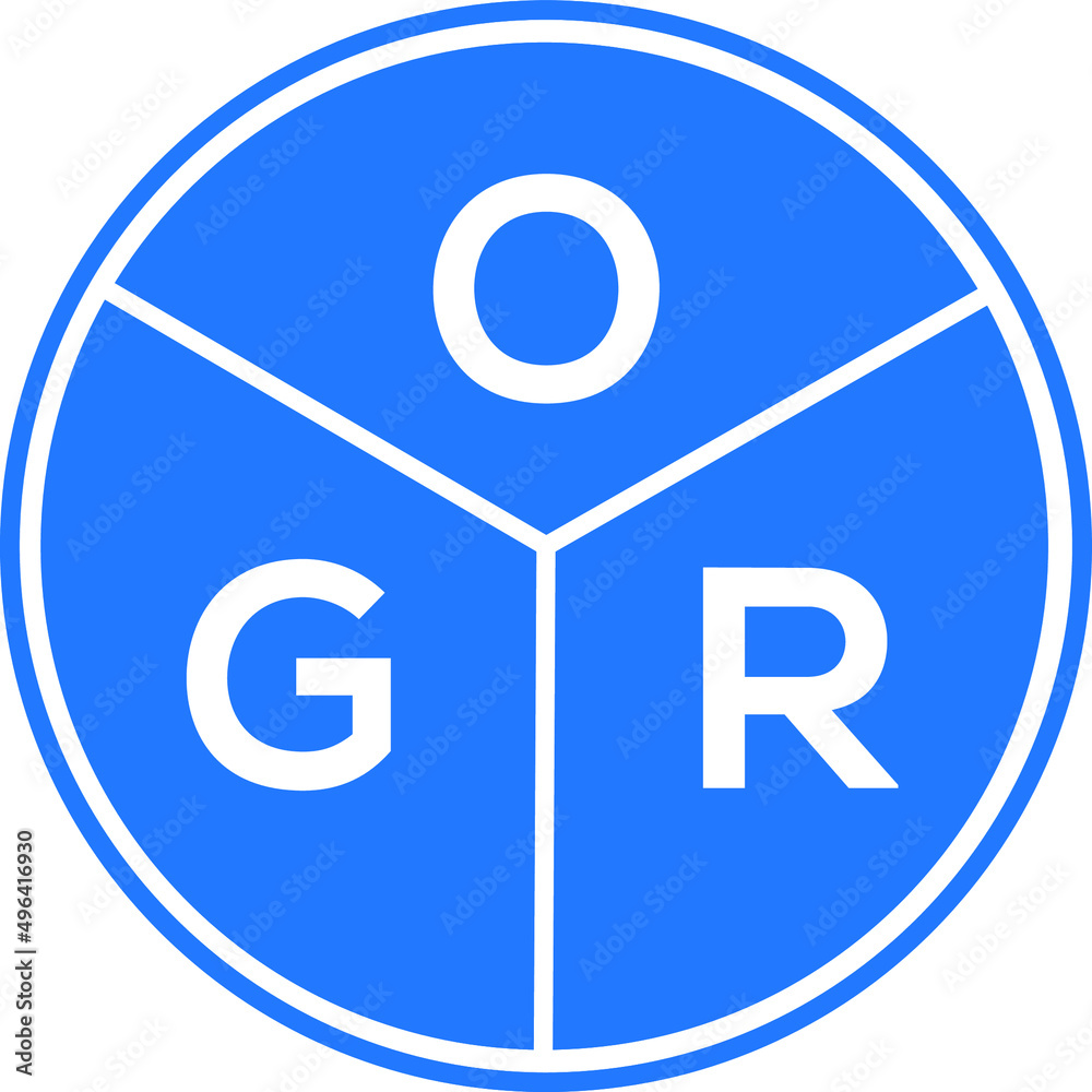 OGR letter logo design on white background. OGR creative circle letter logo concept. OGR letter design. OGR letter logo design on white background. OGR creative circle letter logo concept. OGR letter design.
