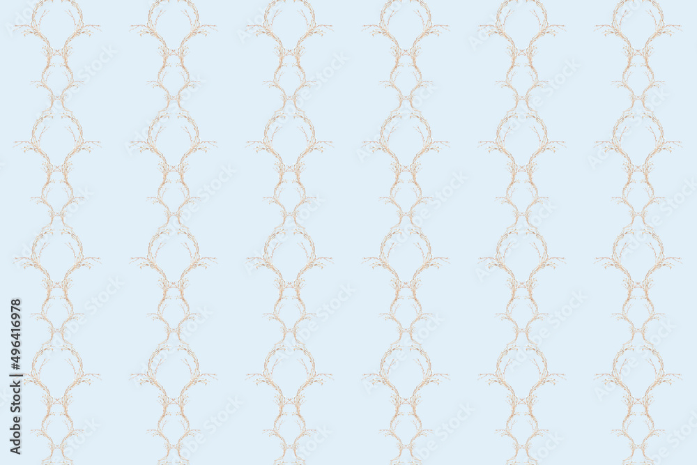Fototapeta premium Floral ornament with willow twigs, willow buds. The pattern is spring, repeating ornament. Decorative wallpaper for walls