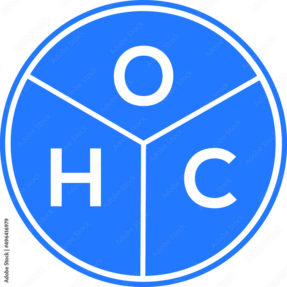 OHC letter logo design on white background. OHC creative circle letter logo concept. OHC letter design. OHC letter logo design on white background. OHC creative circle letter logo concept. OHC letter design.