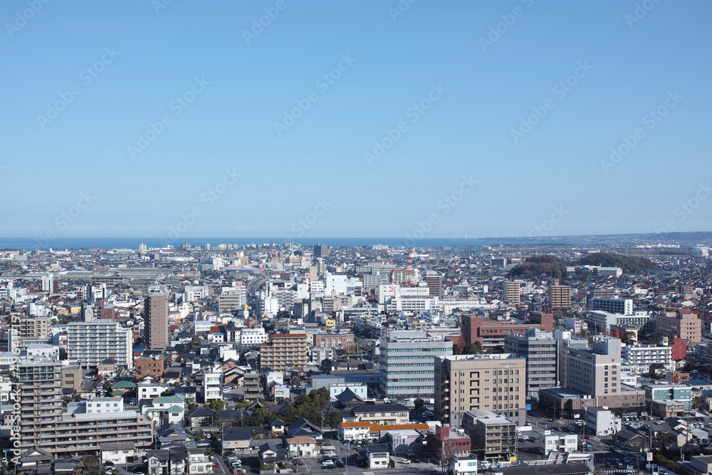 鳥取県米子城跡から見た米子市街地 鳥取県米子城跡から見た米子市街地