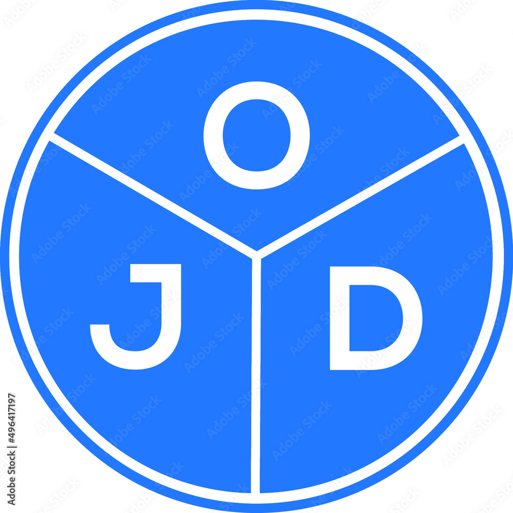 OJD letter logo design on white background. OJD creative circle letter logo concept. OJD letter design. OJD letter logo design on white background. OJD creative circle letter logo concept. OJD letter design.