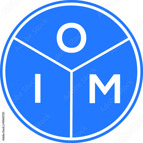 OIM letter logo design on white background. OIM creative circle letter logo concept. OIM letter design.  photo
