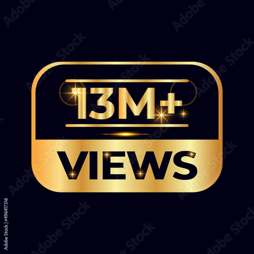 13M or 13 million followers thank you 3d word on white background. 3d illustration for Social Network  photo