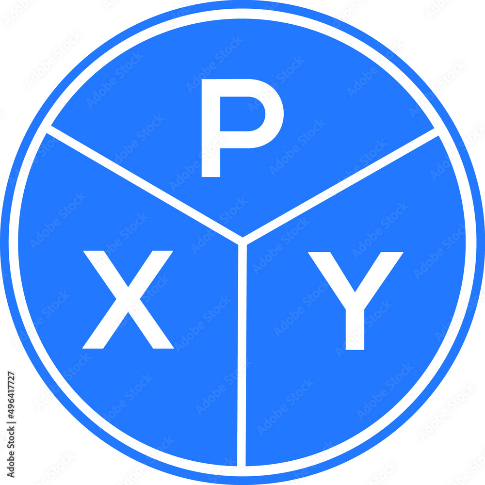 PXY letter logo design on white background. PXY  creative circle letter logo concept. PXY letter design.