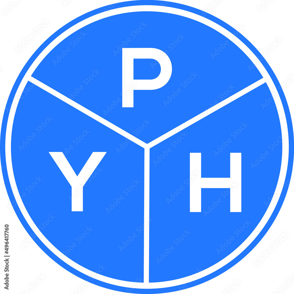 PYH letter logo design on white background. PYH creative circle letter logo concept. PYH letter design. PYH letter logo design on white background. PYH creative circle letter logo concept. PYH letter design.