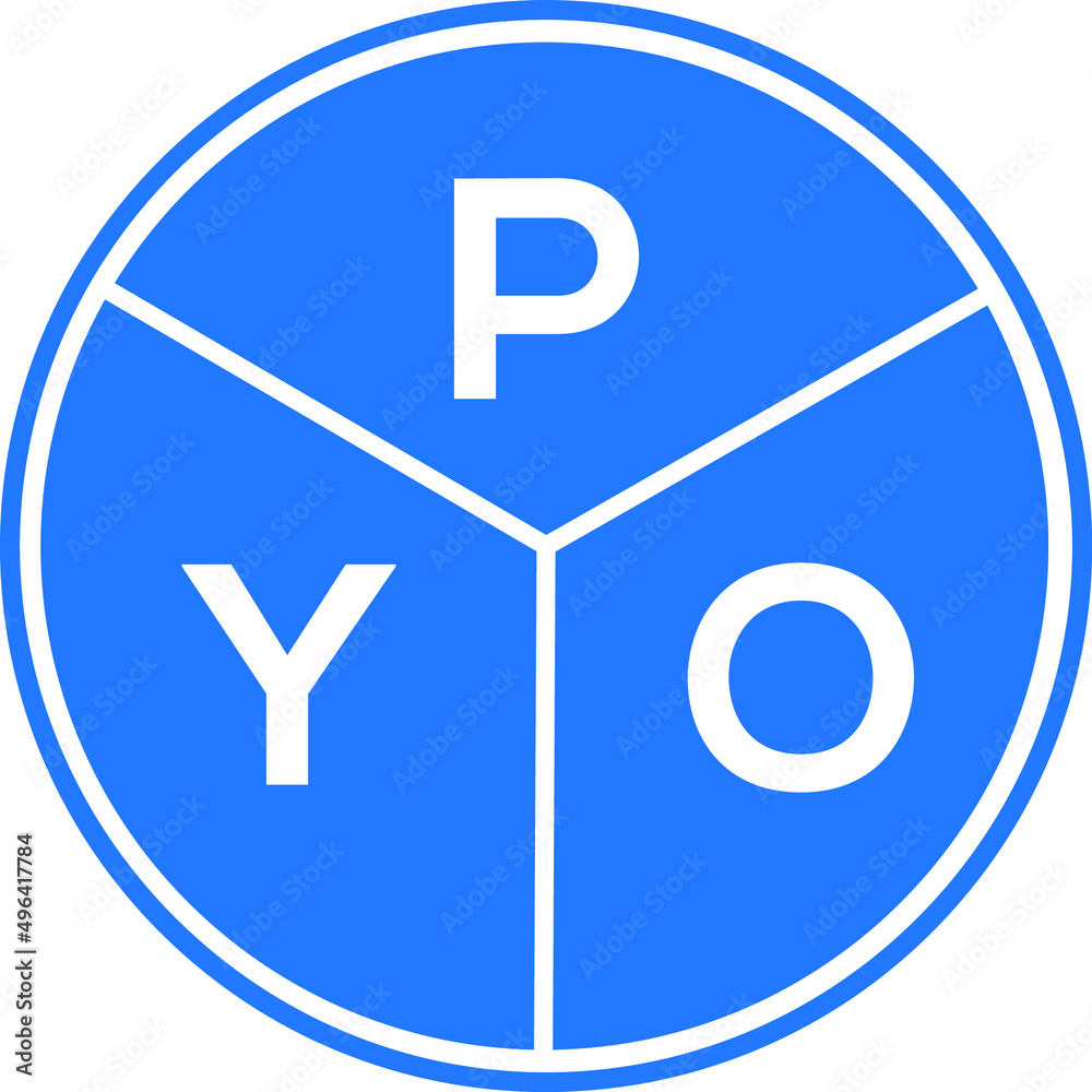 PYO letter logo design on white background. PYO creative circle letter logo concept. PYO letter design. PYO letter logo design on white background. PYO creative circle letter logo concept. PYO letter design.