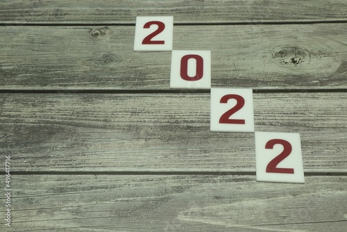 numbers on wooden background